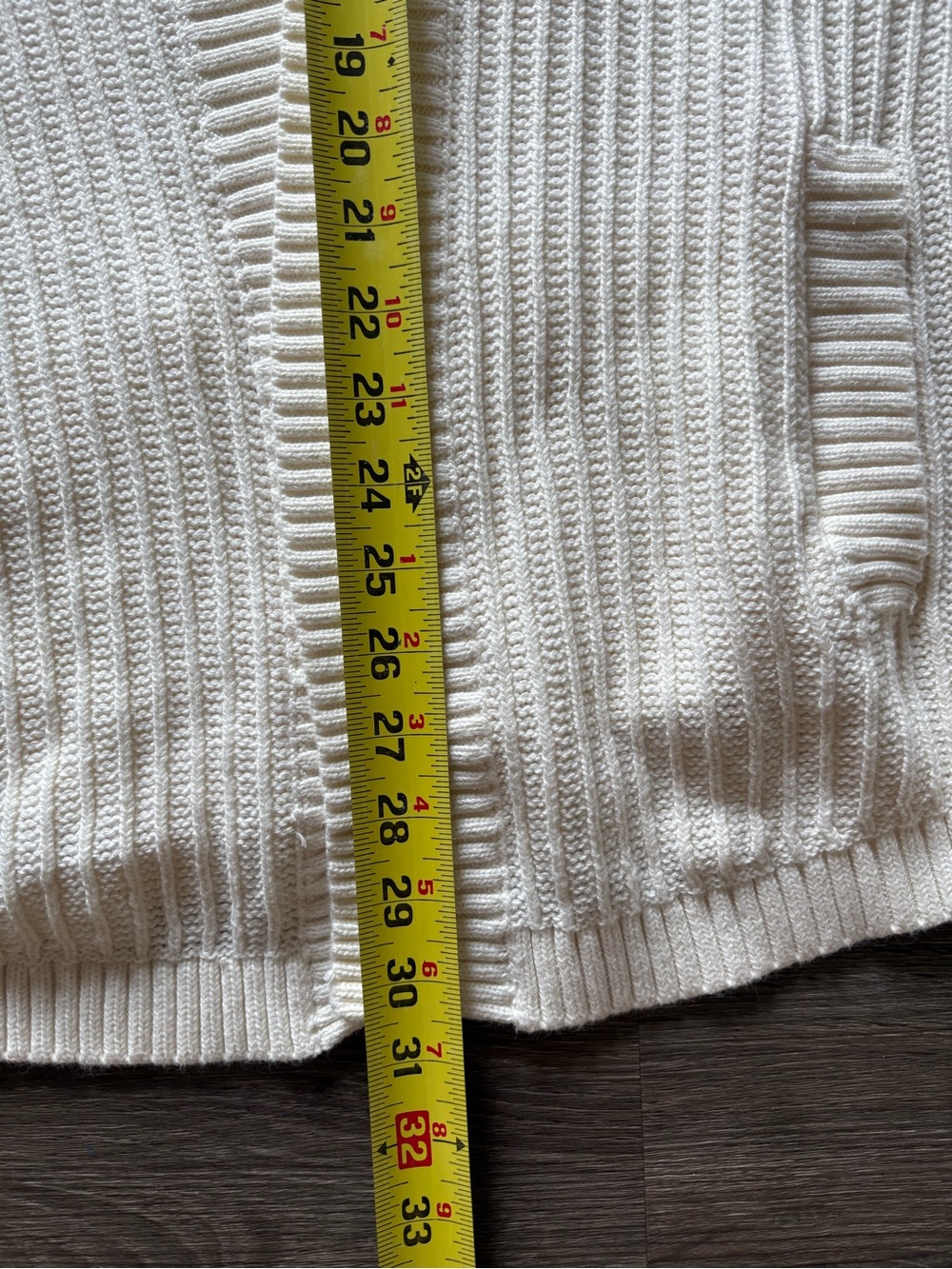 L.L. Bean Cream Ribbed Open-Front Cardigan - Picture 4 of 6